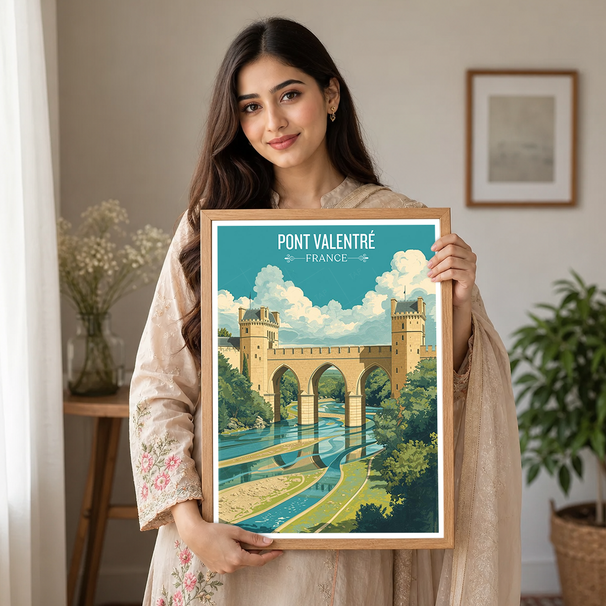 Valentré Bridge - France - Travel Art Wall Deco Poste - Art Print - Travel Art Poster