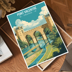 Valentré Bridge - France - Travel Art Wall Deco Poste - Art Print - Travel Art Poster