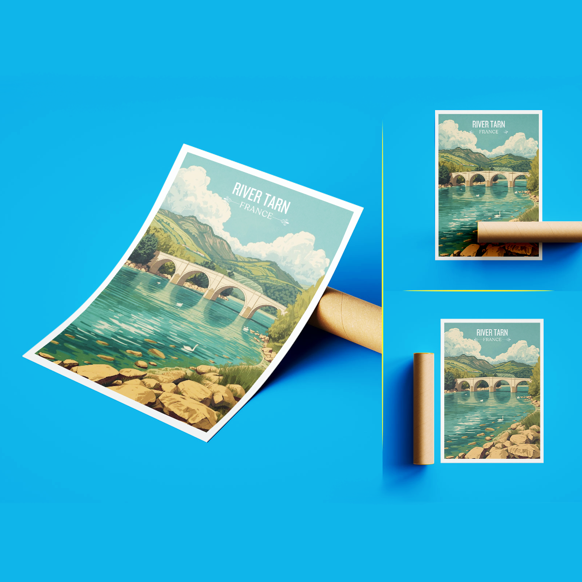 River Tarn - France - Travel Art Wall Deco Poste - Art Print - Travel Art Poster