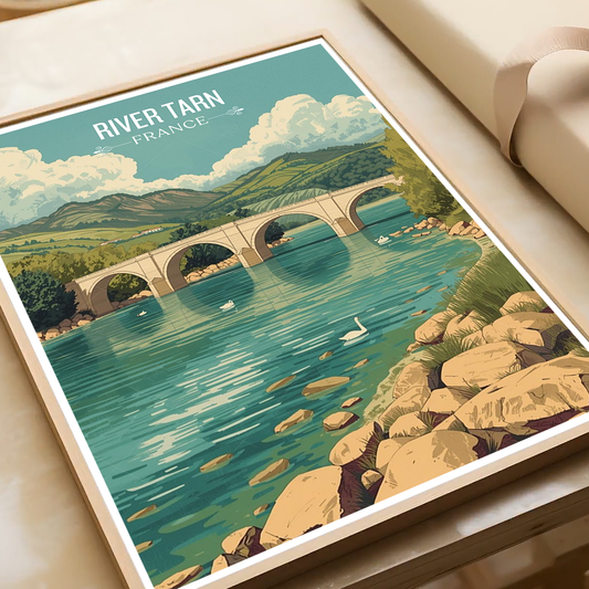 River Tarn - France - Travel Art Wall Deco Poste - Art Print - Travel Art Poster