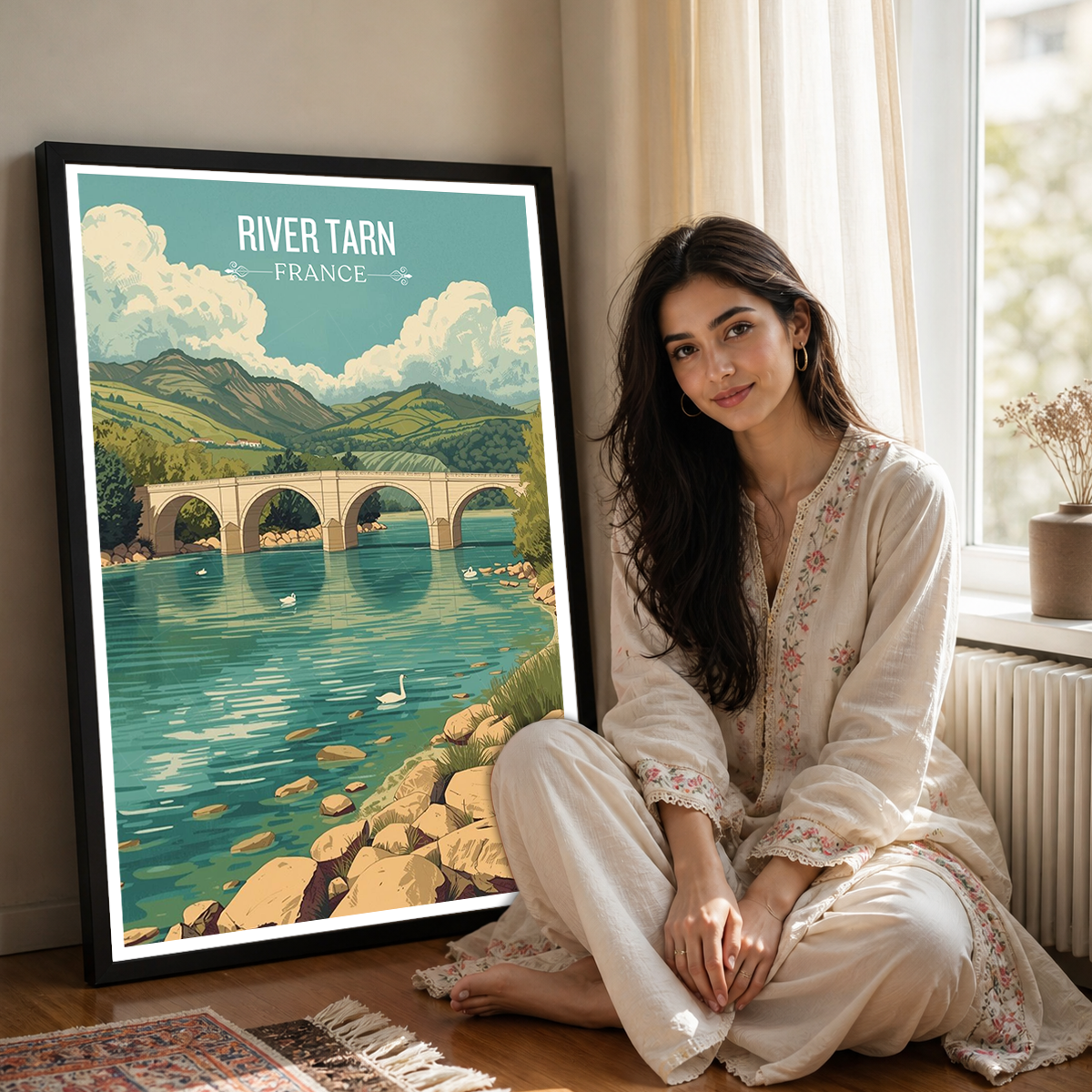 River Tarn - France - Travel Art Wall Deco Poste - Art Print - Travel Art Poster