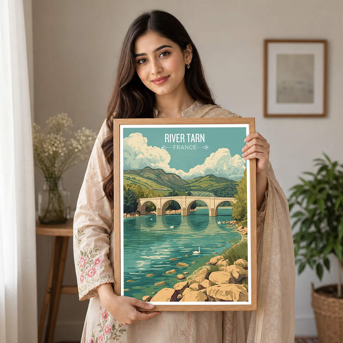 River Tarn - France - Travel Art Wall Deco Poste - Art Print - Travel Art Poster