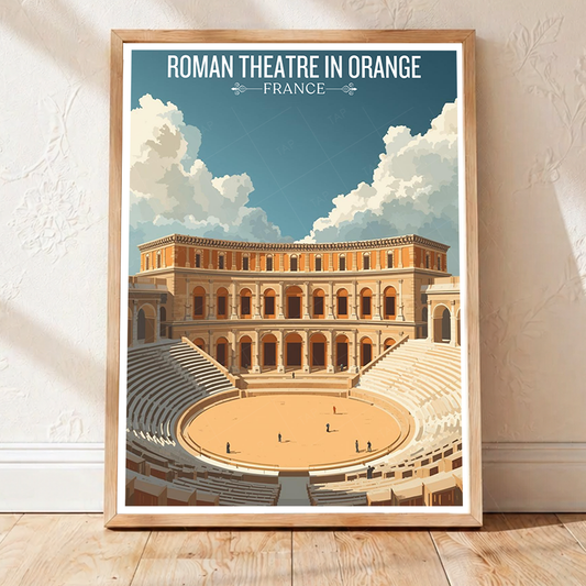Roman Theatre in Orange - France - Travel Art Wall Deco Poste - Art Print - Travel Art Poster