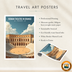 Roman Theatre in Orange - France - Travel Art Wall Deco Poste - Art Print - Travel Art Poster