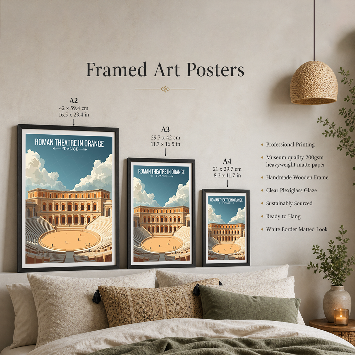 Roman Theatre in Orange - France - Travel Art Wall Deco Poste - Art Print - Travel Art Poster