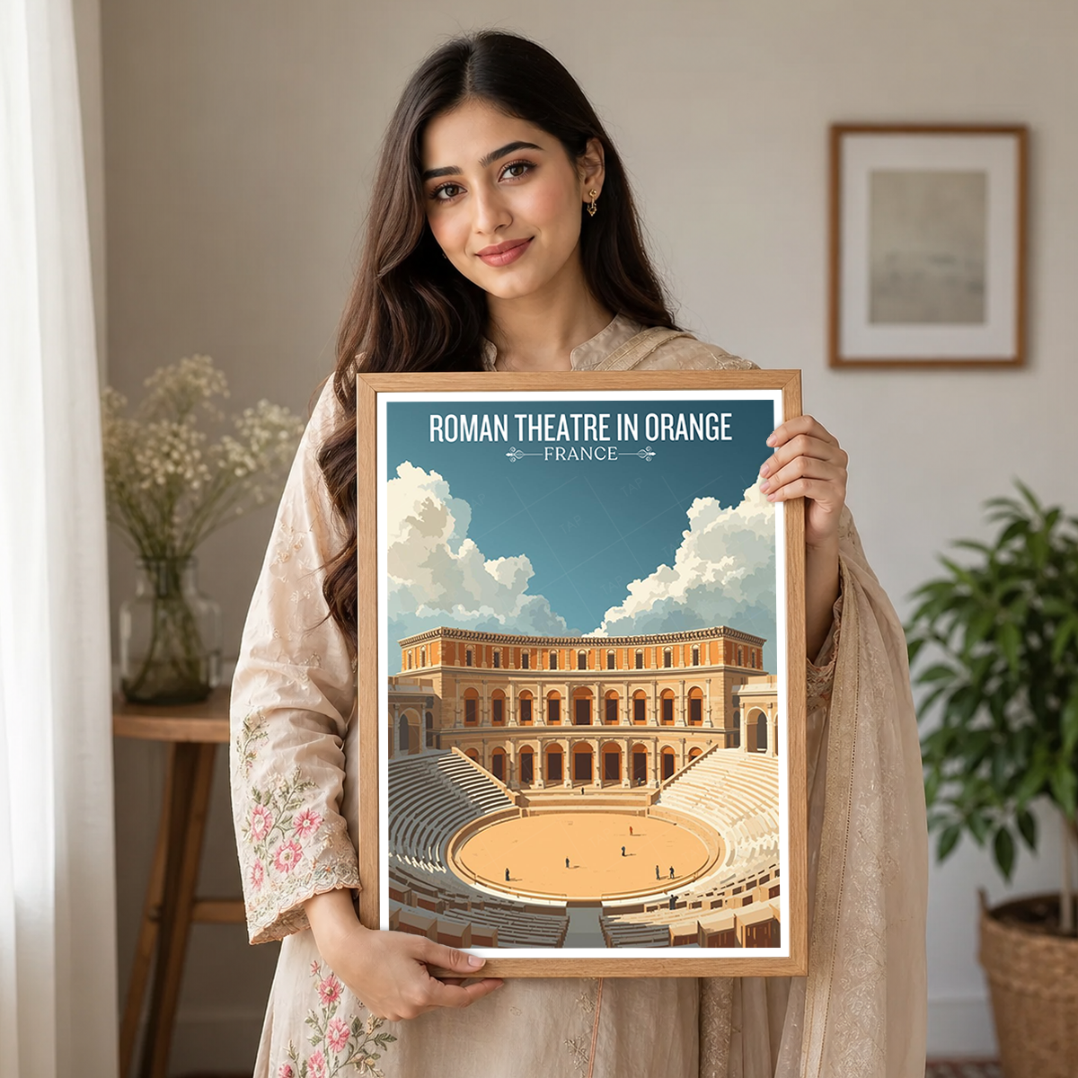 Roman Theatre in Orange - France - Travel Art Wall Deco Poste - Art Print - Travel Art Poster
