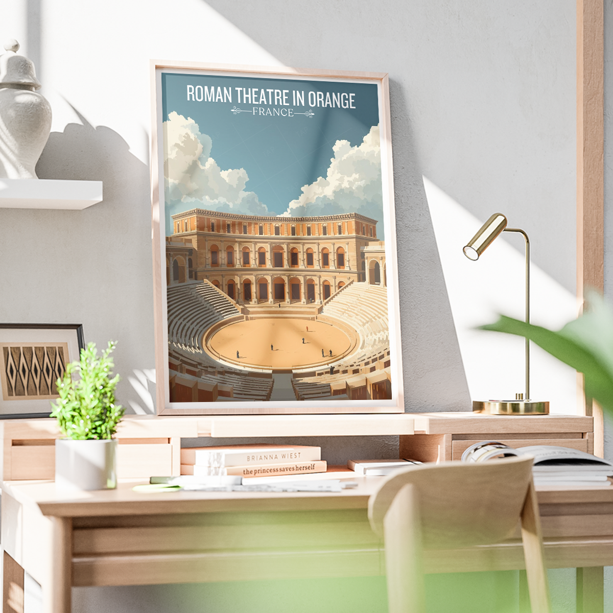 Roman Theatre in Orange - France - Travel Art Wall Deco Poste - Art Print - Travel Art Poster
