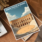 Roman Theatre in Orange - France - Travel Art Wall Deco Poste - Art Print - Travel Art Poster