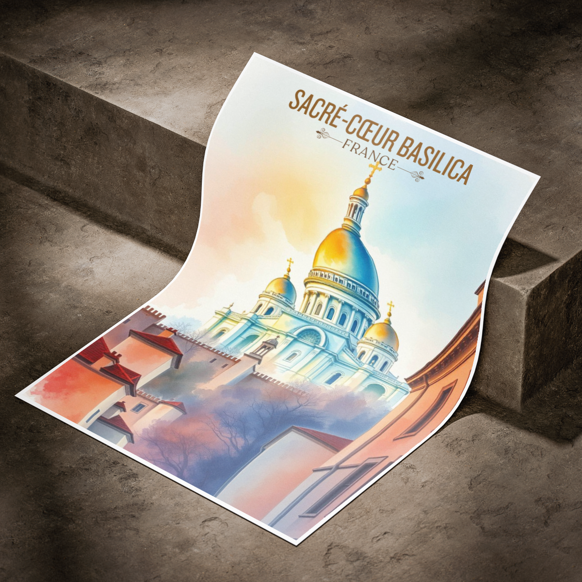 Sacré-Cœur Basilica - France - Travel Art Wall Deco Poste - Art Print - Travel Art Poster
