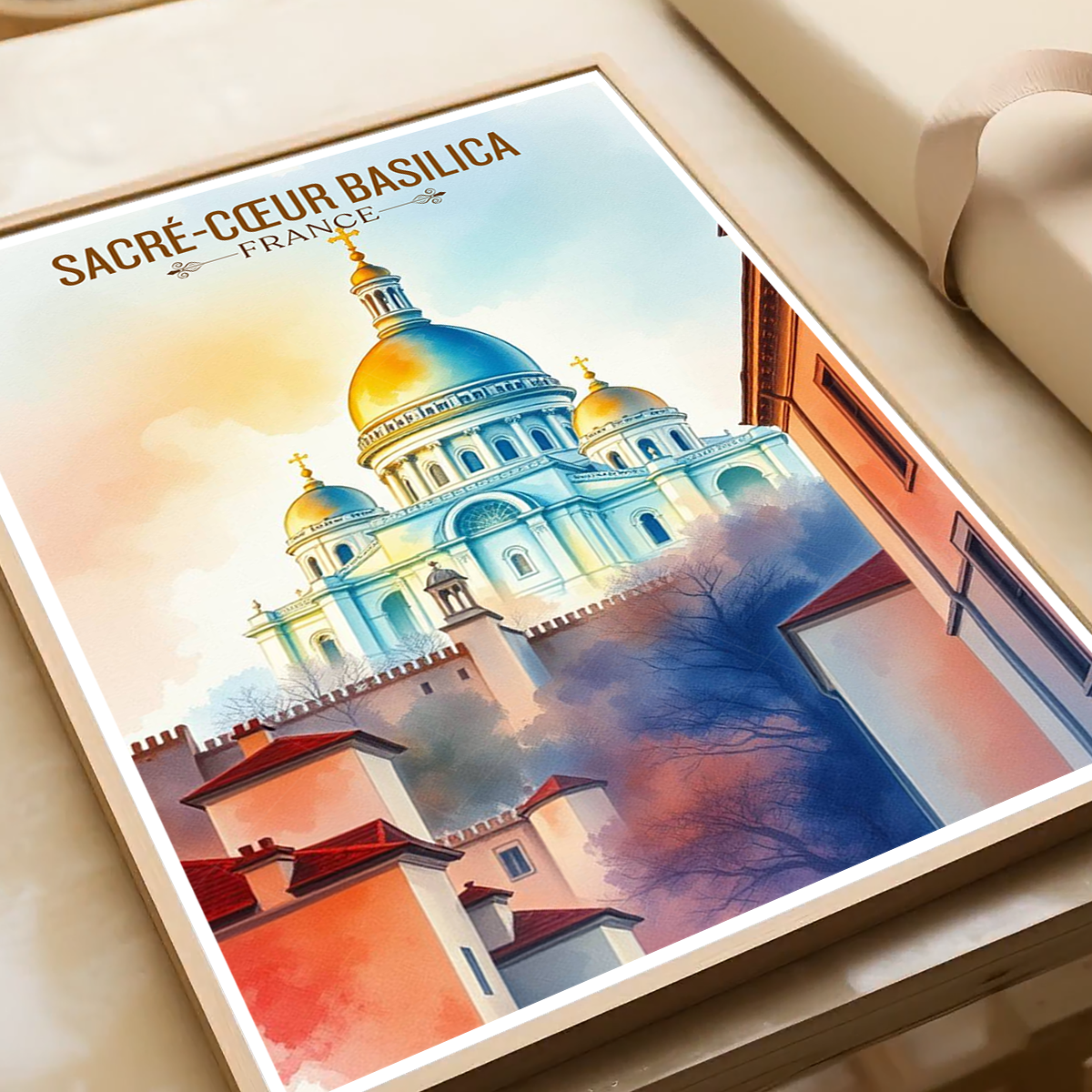 Sacré-Cœur Basilica - France - Travel Art Wall Deco Poste - Art Print - Travel Art Poster