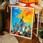 Sacred Heart Basilica - France - Travel Art Wall Deco Poste - Art Print - Travel Art Poster