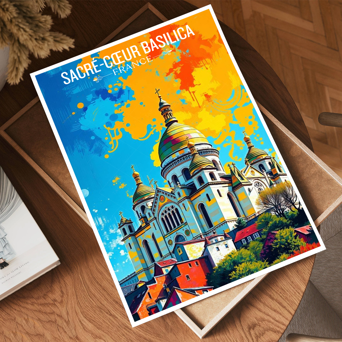 Sacred Heart Basilica - France - Travel Art Wall Deco Poste - Art Print - Travel Art Poster