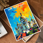 Sacred Heart Basilica - France - Travel Art Wall Deco Poste - Art Print - Travel Art Poster