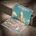 Montmartre Basilica - France - Travel Art Wall Deco Poste - Art Print - Travel Art Poster