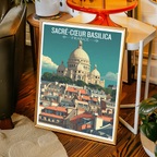 Montmartre Basilica - France - Travel Art Wall Deco Poste - Art Print - Travel Art Poster