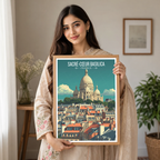 Montmartre Basilica - France - Travel Art Wall Deco Poste - Art Print - Travel Art Poster