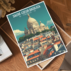 Montmartre Basilica - France - Travel Art Wall Deco Poste - Art Print - Travel Art Poster
