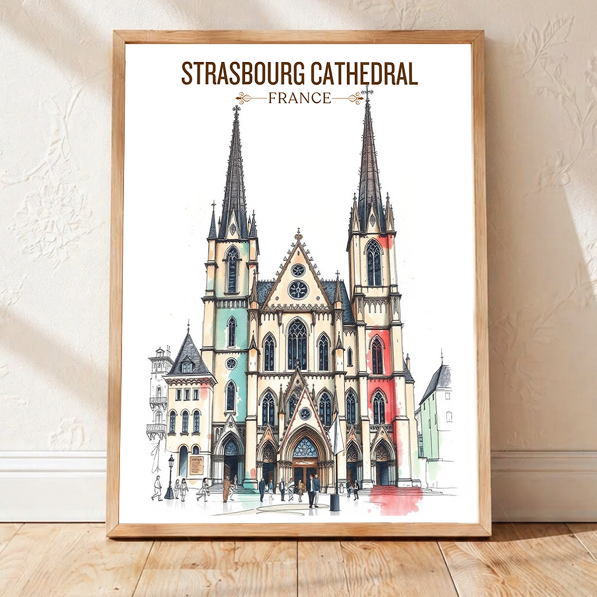 Strasbourg Cathedral - France - Travel Art Wall Deco Poste - Art Print - Travel Art Poster