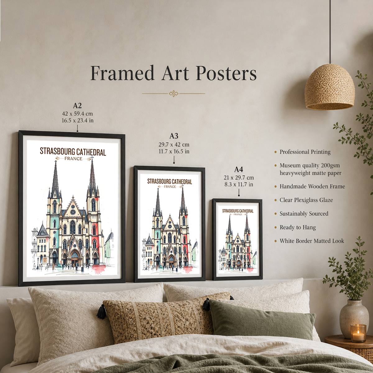 Strasbourg Cathedral - France - Travel Art Wall Deco Poste - Art Print - Travel Art Poster