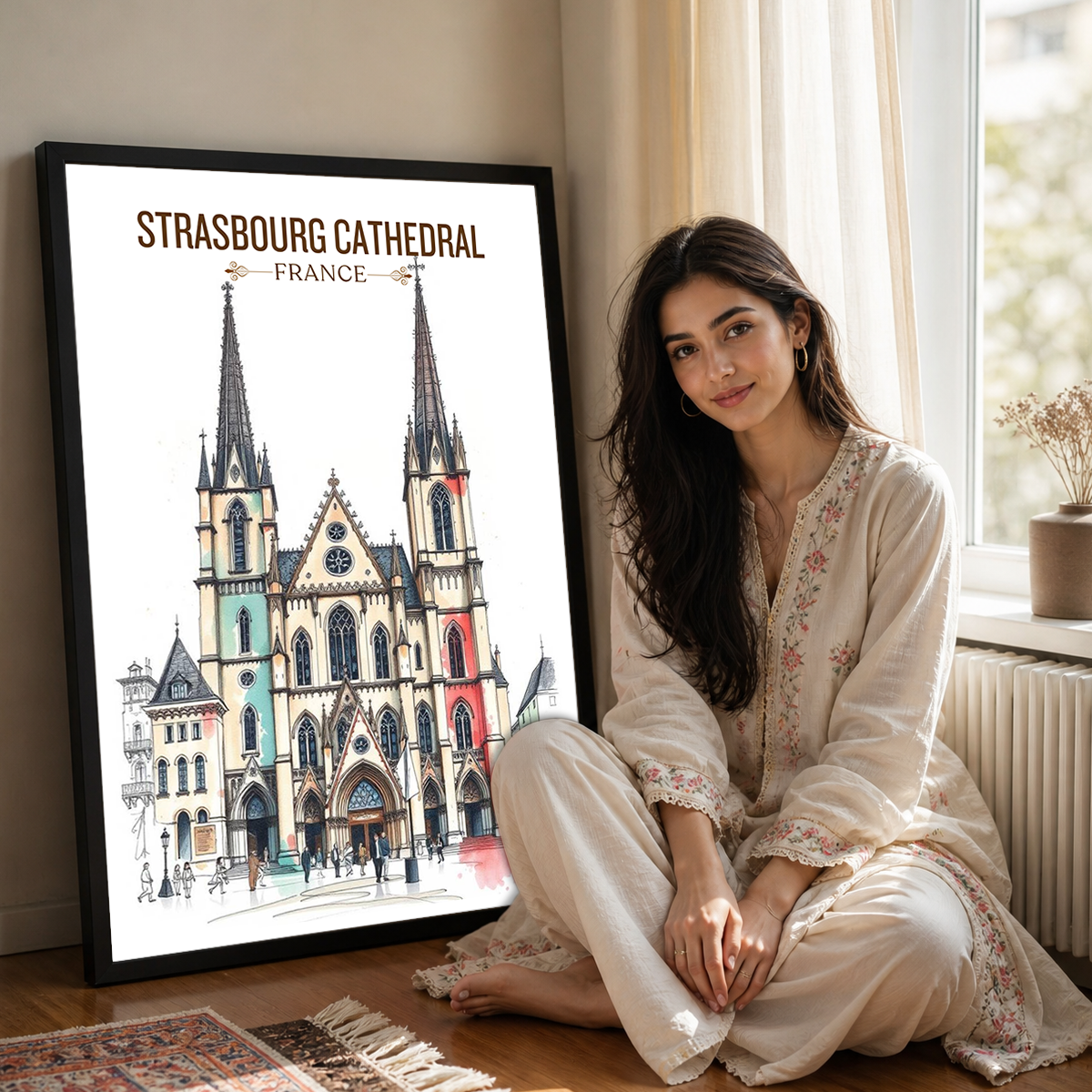 Strasbourg Cathedral - France - Travel Art Wall Deco Poste - Art Print - Travel Art Poster