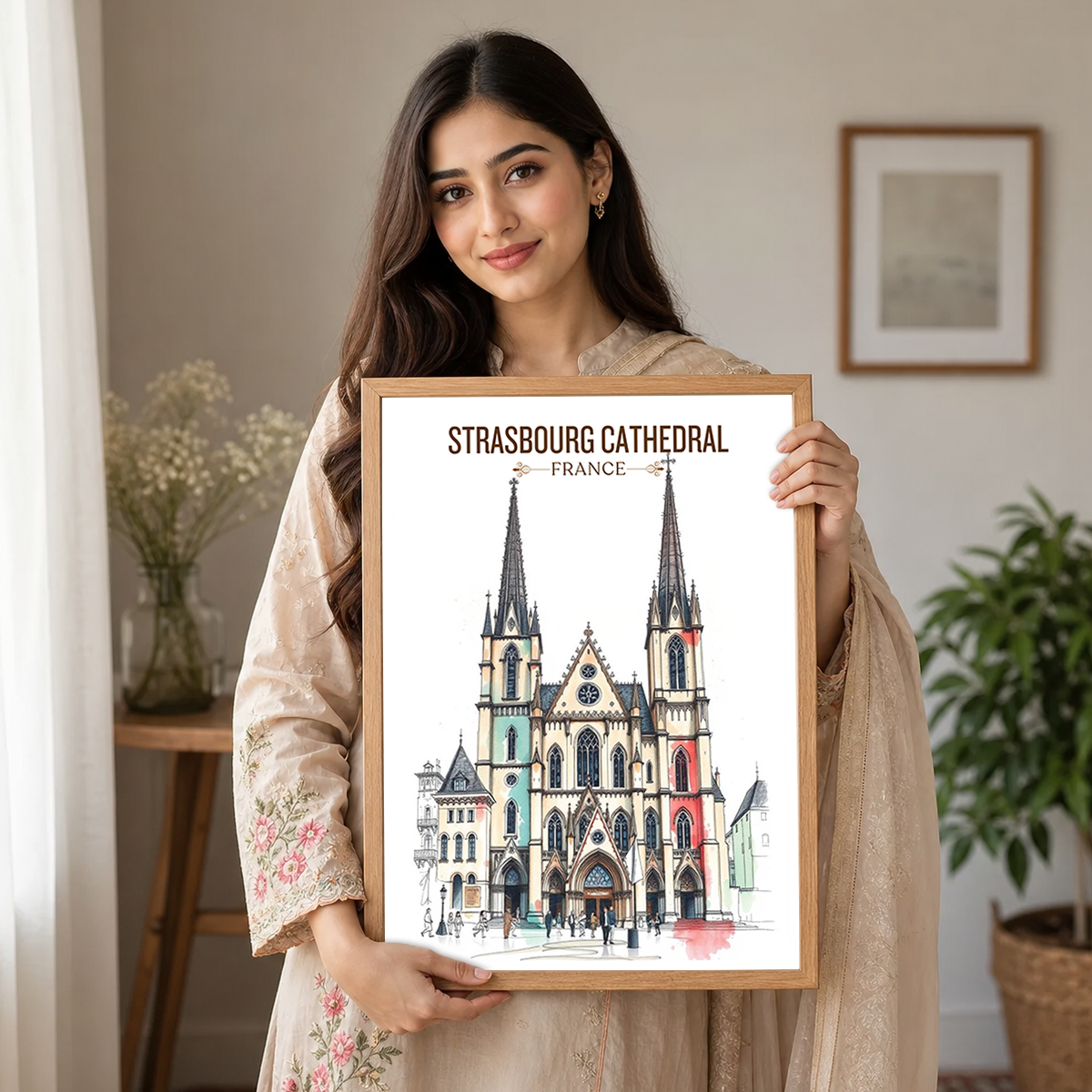 Strasbourg Cathedral - France - Travel Art Wall Deco Poste - Art Print - Travel Art Poster