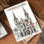 Strasbourg Cathedral - France - Travel Art Wall Deco Poste - Art Print - Travel Art Poster