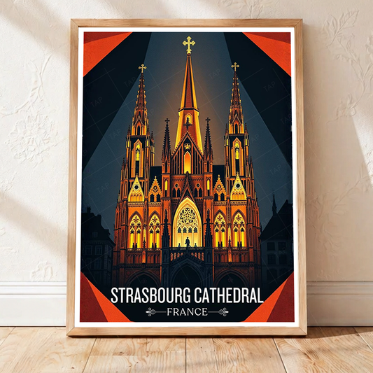 Straßburger Münster - France - Travel Art Wall Deco Poste - Art Print - Travel Art Poster