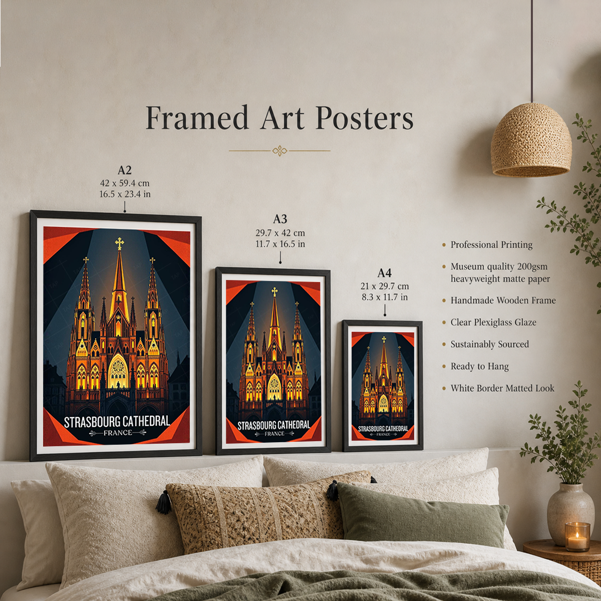 Straßburger Münster - France - Travel Art Wall Deco Poste - Art Print - Travel Art Poster