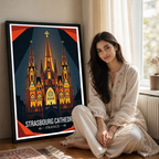 Straßburger Münster - France - Travel Art Wall Deco Poste - Art Print - Travel Art Poster
