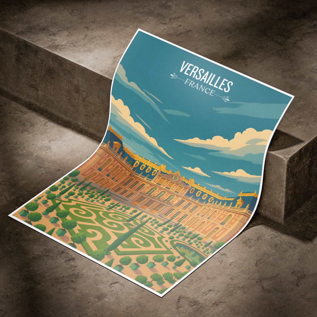 Versailles - France - Travel Art Wall Deco Poster - Art Print - Travel Art Poster