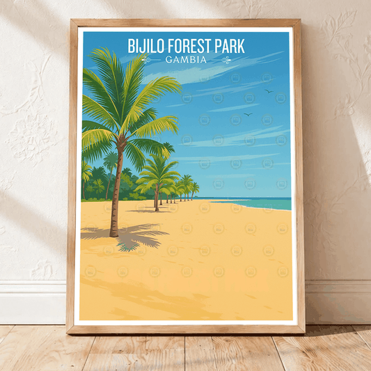 Bijilo Forest Park - Gambia - Travel Wall Poster Print Home Deco | Modern Style - Travel Art Poster Print