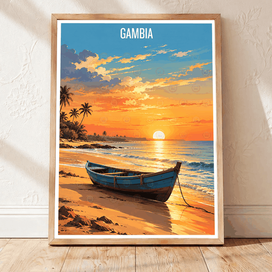 Gambia - Travel Wall Poster Print Home Deco | Modern Style - Travel Art Poster Print