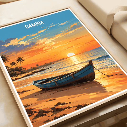 Gambia - Travel Wall Poster Print Home Deco | Modern Style - Travel Art Poster Print