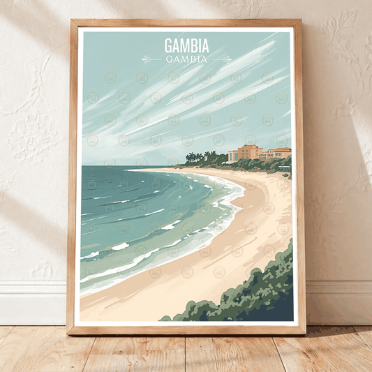 Gambia - Travel Wall Poster Print Home Deco | Modern Style - Travel Art Poster Print
