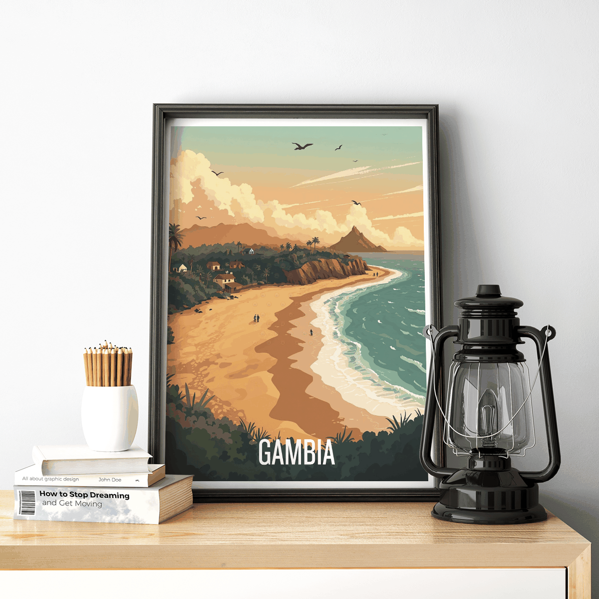 Gambia - Travel Wall Poster Print Home Deco | Modern Style - Travel Art Poster Print