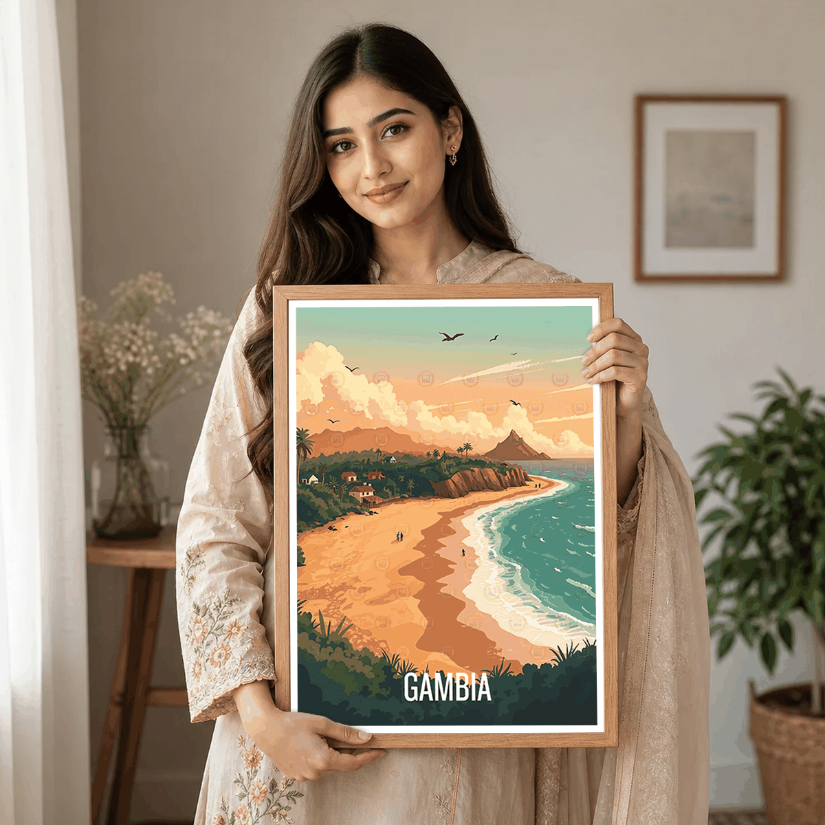 Gambia - Travel Wall Poster Print Home Deco | Modern Style - Travel Art Poster Print