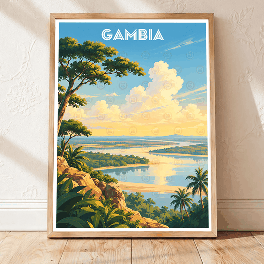 Gambia - Travel Wall Poster Print Home Deco | Modern Style - Travel Art Poster Print