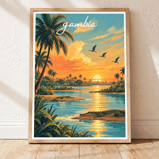 Gambia - Travel Wall Poster Print Home Deco | Modern Style - Travel Art Poster Print