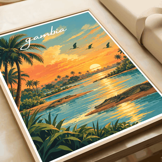 Gambia - Travel Wall Poster Print Home Deco | Modern Style - Travel Art Poster Print