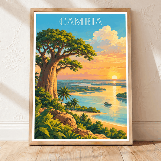 Gambia - Travel Wall Poster Print Home Deco | Modern Style - Travel Art Poster Print