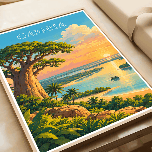 Gambia - Travel Wall Poster Print Home Deco | Modern Style - Travel Art Poster Print