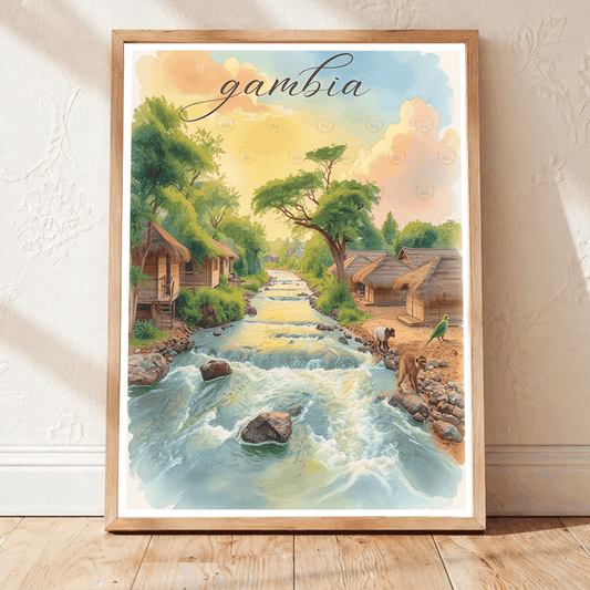 Gambia - Travel Wall Poster Print Home Deco | Modern Style - Travel Art Poster Print
