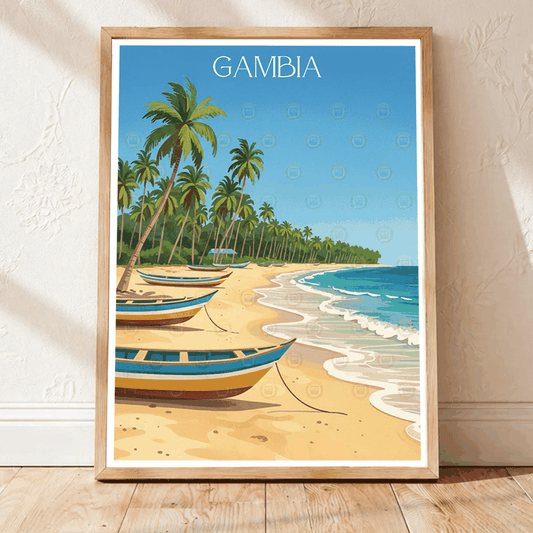 Gambia - Travel Wall Poster Print Home Deco | Modern Style - Travel Art Poster Print