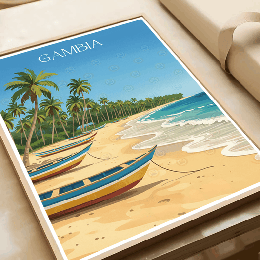Gambia - Travel Wall Poster Print Home Deco | Modern Style - Travel Art Poster Print