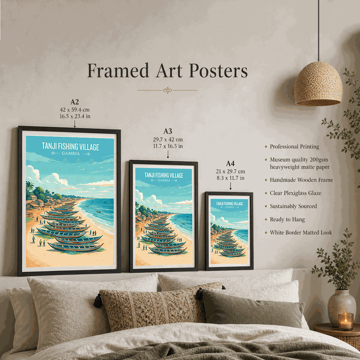 Tanji - Gambia - Travel Wall Poster Print Home Deco | Modern Style - Travel Art Poster Print