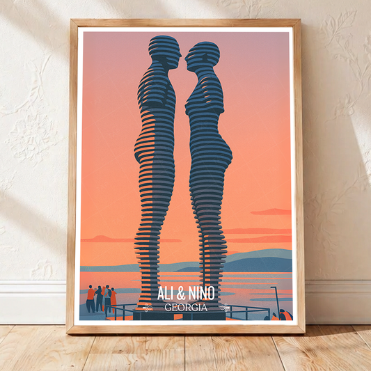 Ali and Nino Statues - Georgia - Travel Wall Art Print - Art Print - Travel Art Poster
