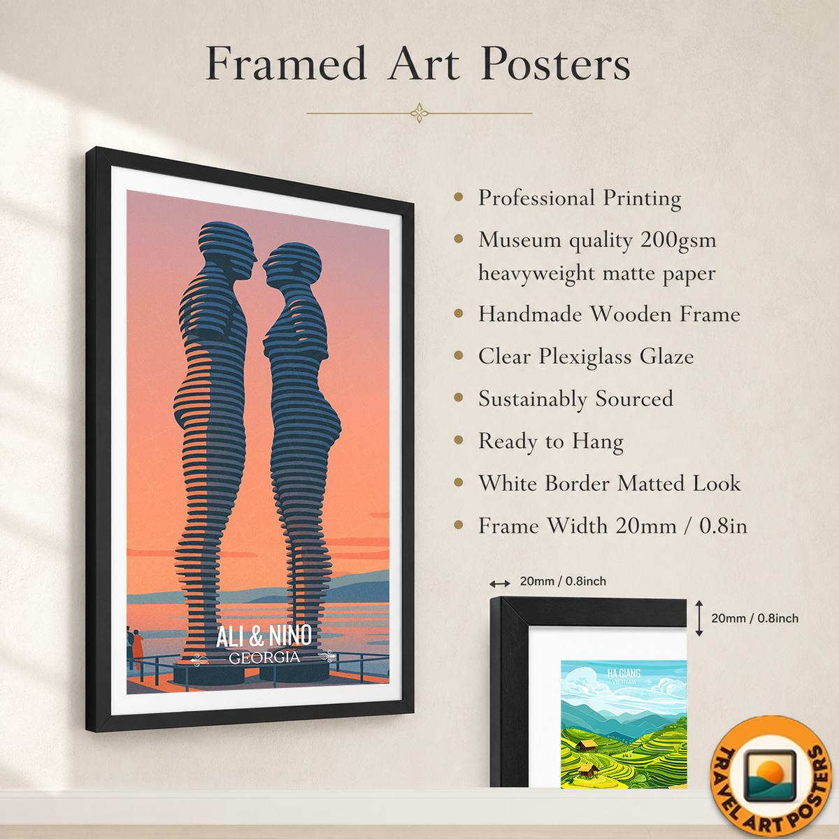 Ali and Nino Statues - Georgia - Travel Wall Art Print - Art Print - Travel Art Poster