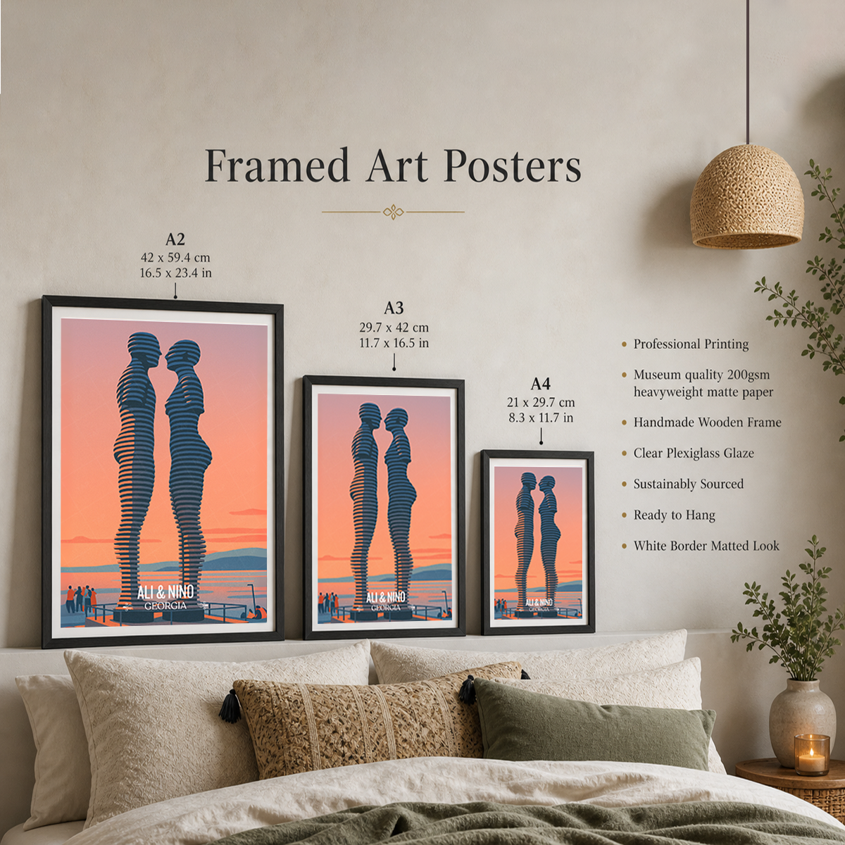 Ali and Nino Statues - Georgia - Travel Wall Art Print - Art Print - Travel Art Poster