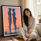 Ali and Nino Statues - Georgia - Travel Wall Art Print - Art Print - Travel Art Poster