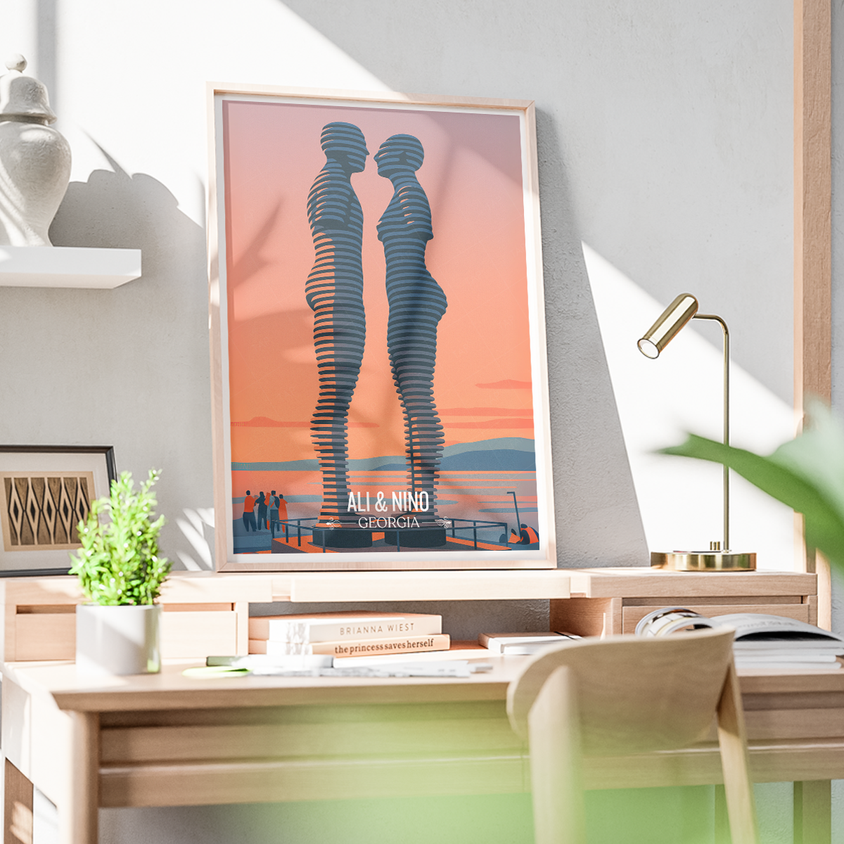 Ali and Nino Statues - Georgia - Travel Wall Art Print - Art Print - Travel Art Poster